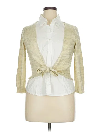 Pre-owned I.n. Studio 3/4 Sleeve Blouse In White