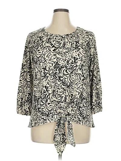 Pre-owned I.n. Studio 3/4 Sleeve Blouse In White