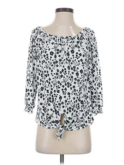 Pre-owned I.n. Studio 3/4 Sleeve Blouse In White