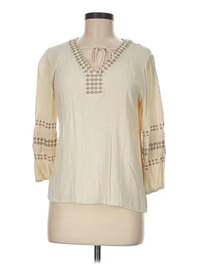 Pre-owned I.n. Studio 3/4 Sleeve Blouse In White