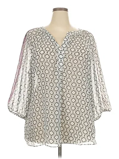 Pre-owned I.n. Studio 3/4 Sleeve T-shirt In Silver