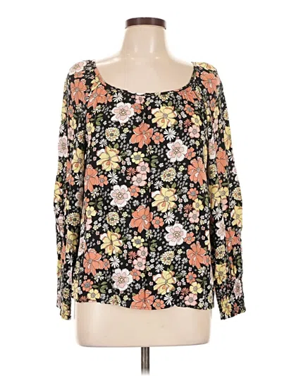 Pre-owned I.n. Studio Long Sleeve Blouse In Black