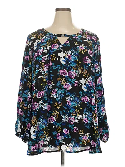 Pre-owned I.n. Studio Long Sleeve Blouse In Black