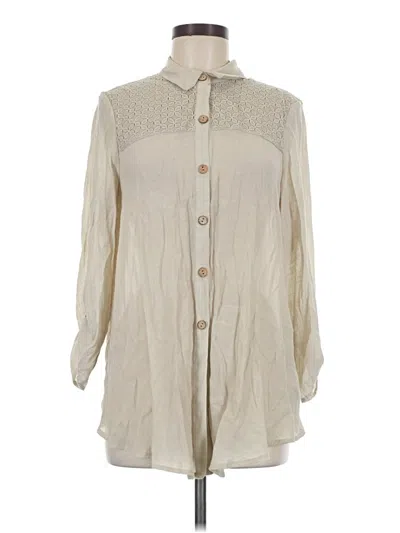 Pre-owned I.n. Studio Long Sleeve Blouse In Ivory