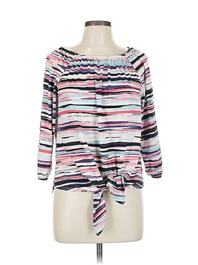 Pre-owned I.n. Studio Long Sleeve Blouse In Pink