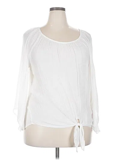 Pre-owned I.n. Studio Long Sleeve Blouse In White