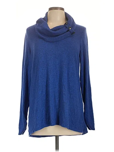 Pre-owned I.n. Studio Long Sleeve Top Blue Cowl Neck Tops