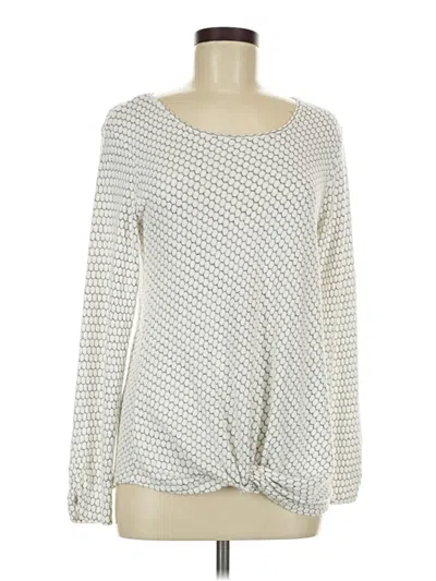 Pre-owned I.n. Studio Long Sleeve Top Ivory Crew Neck Tops In White