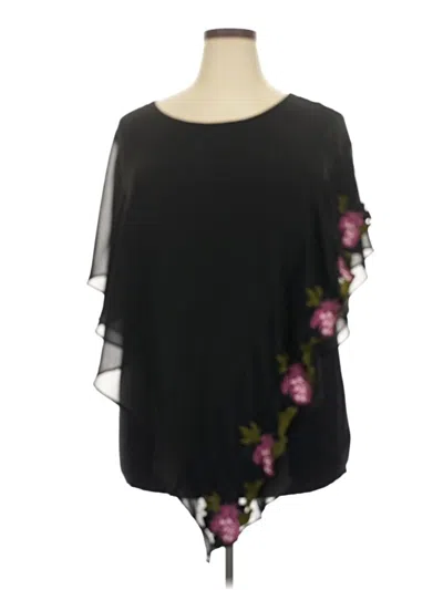 Pre-owned I.n. Studio Short Sleeve Blouse In Black