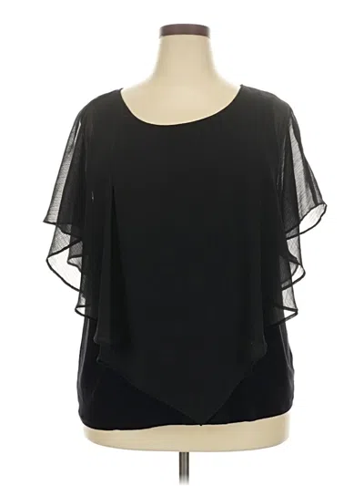 Pre-owned I.n. Studio Short Sleeve Blouse In Black