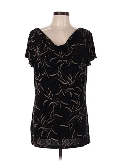 Pre-owned I.n. Studio Short Sleeve Blouse In Black