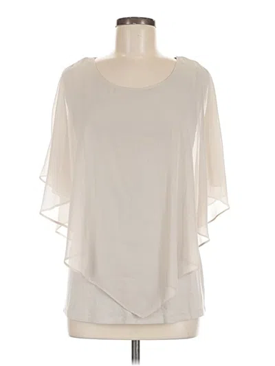 Pre-owned I.n. Studio Short Sleeve Blouse In Ivory