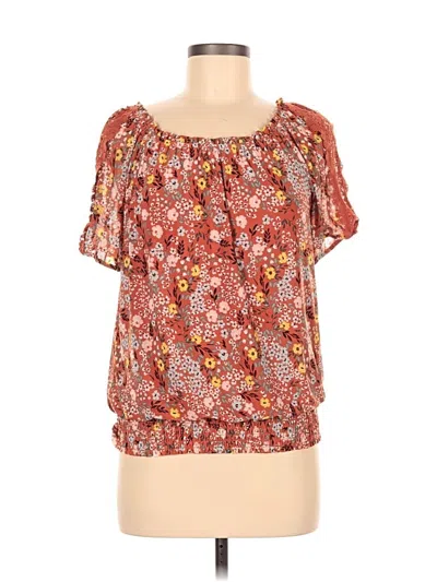 Pre-owned I.n. Studio Short Sleeve Blouse In Orange