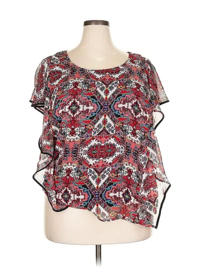 Pre-owned I.n. Studio Short Sleeve Blouse In Red