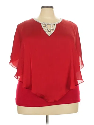 Pre-owned I.n. Studio Short Sleeve Blouse In Red