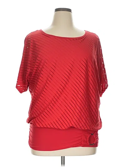 Pre-owned I.n. Studio Short Sleeve Blouse In Red