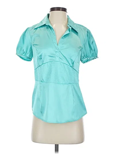 Pre-owned I.n. Studio Short Sleeve Blouse In Teal