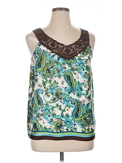 Pre-owned I.n. Studio Sleeveless Blouse In Teal