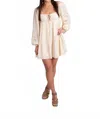 In The Beginning Boho Tiered Mini Dress In Ivory In Neutral