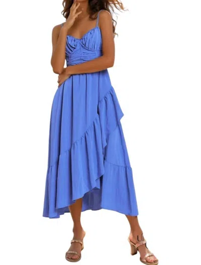 In The Beginning Dinorah Side Cutout Detailed Maxi Dress In Mediterranean Blue