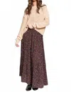 In The Beginning Floral Maxi Skirt In Dark Brown In Brown