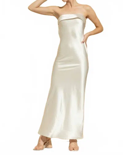 In The Beginning Strapless Maxi Dress In Ivory In White
