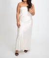 In The Beginning Strapless Open Back Maxi Dress In Ivory In White
