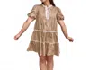 In The Beginning Tiered Mini Dress In Khaki In Green