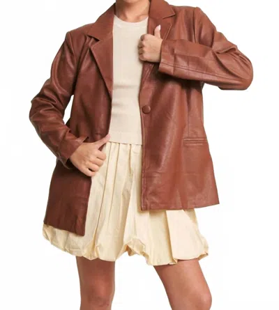 In The Beginning Women's Jacket Blazer In Dark Brown
