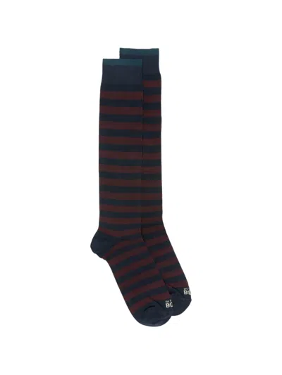 In The Box Horizontal-stripe Socks In Blue