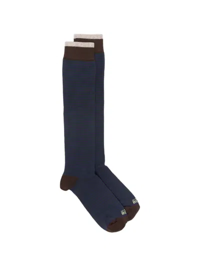 In The Box Horizontal-stripe Socks In Blue