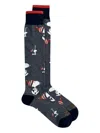 In The Box Patterned Cotton Socks In Gray