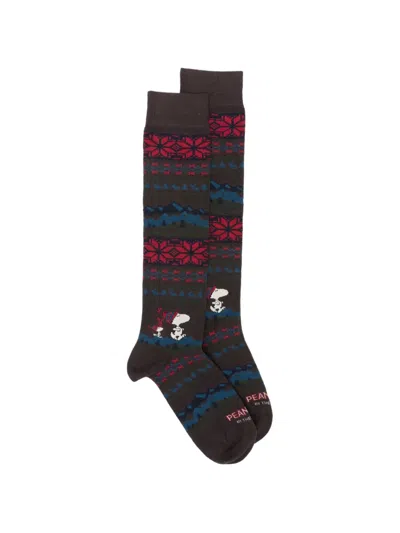 In The Box Peanuts Fair Isle Socks In Brown