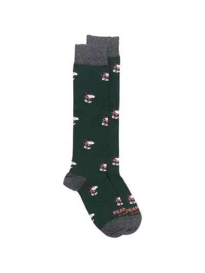 In The Box Peanuts Graphic-print Socks In Green