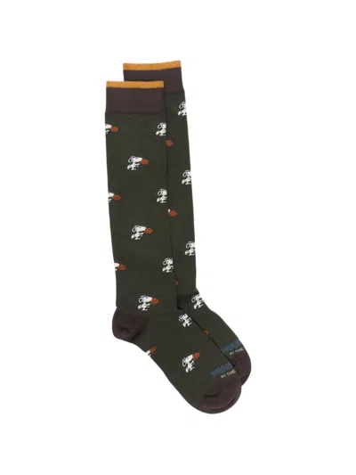 In The Box Peanuts Intarsia-knit Socks In Green