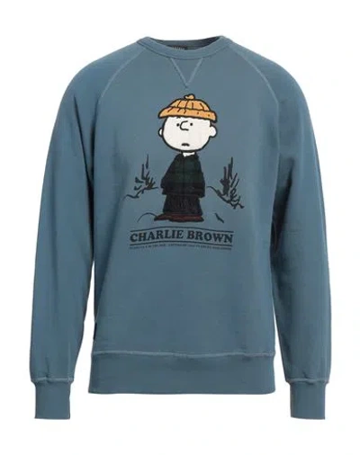 In The Box Peanuts X  Man Sweatshirt Slate Blue Size Xl Cotton
