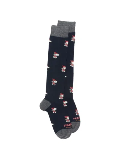 In The Box Peanuts-print Socks In Blue