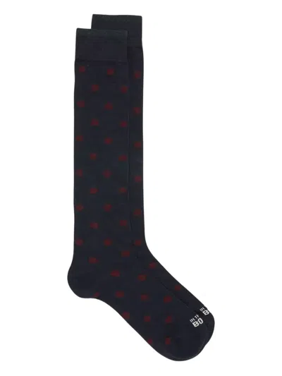 In The Box Polka-dot Knee-high Socks In Blue