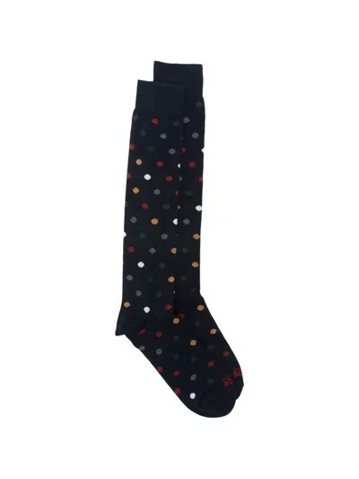In The Box Polka-dot Cotton Socks In Blue