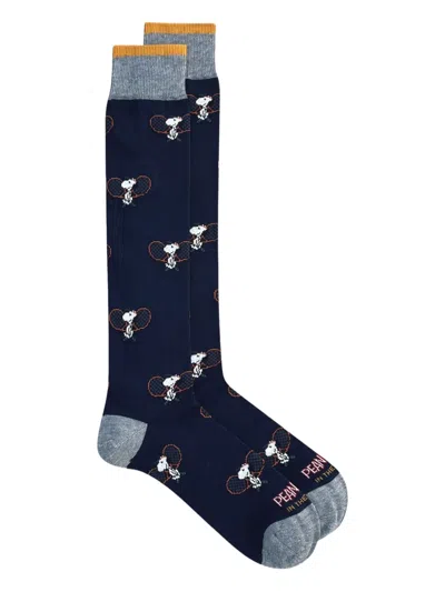 In The Box Snoopy-motif Socks In Blue