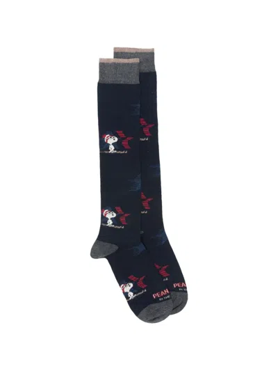 In The Box Snoopy-intarsia Cotton Socks In Blue