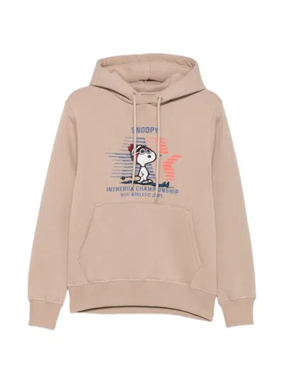 In The Box Snoopy-print Drawstring Hoodie In Brown