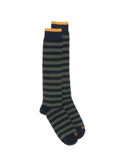 In The Box Striped Cotton Socks In Black