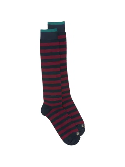In The Box Striped Cotton Socks In Brown