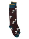 In The Box X Peanuts Snoopy Padlle All-over Socks In Brown