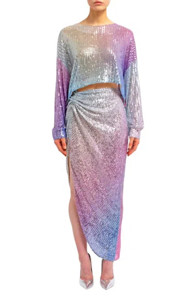 In The Mood For Love Alexandra Crop Top In Multicolor In Purple