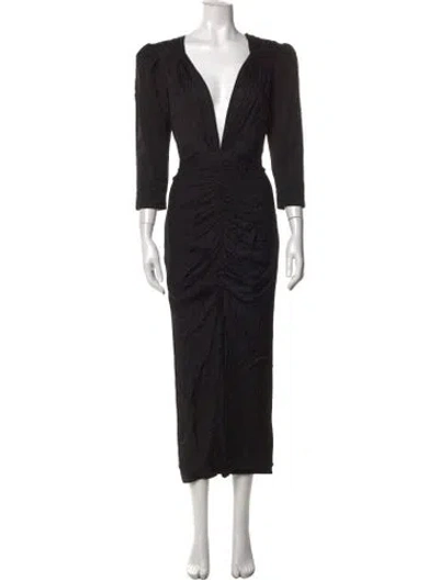Pre-owned In The Mood For Love Animal Print Midi Length Dress In Black