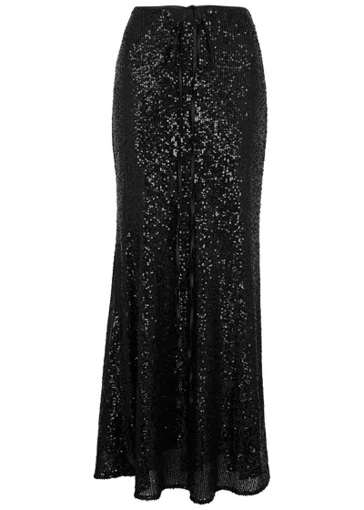 In The Mood For Love Boyd Black Sequin Maxi Skirt