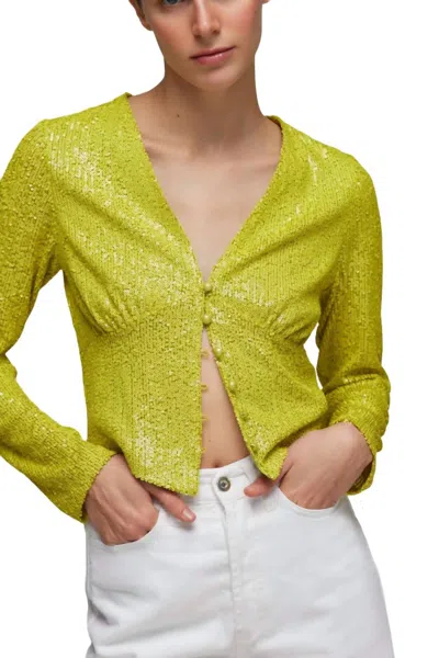 In The Mood For Love Cactus Top In Acid Green In Multi