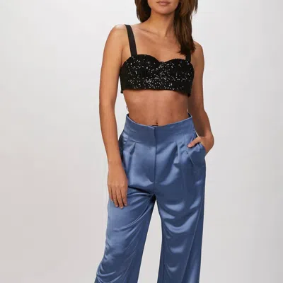 In The Mood For Love Clyde Satin Pants In Black
